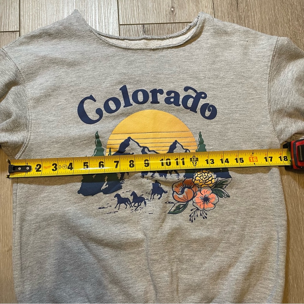 Wound‎ Up Gray Colorado Mountain Graphic Cozy Warm Sweatshirt XS - Picture 7 of 7